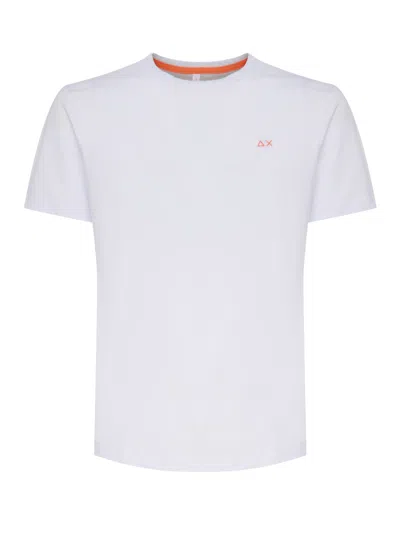 Sun 68 T-shirt With Logo In Bianco