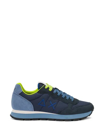Sun 68 Tom Logo-embroidered Panelled Sneakers In Blue