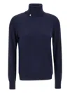 Sun 68 Turtleneck Ribbed Jumper In Blue