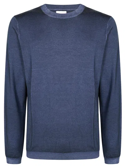 Sun 68 Vintage Crew Neck Sweater For Men In Blue