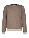 Sun 68 Vintage Round Sweater In Brown
