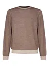 Sun 68 Vintage Round Sweater In Brown