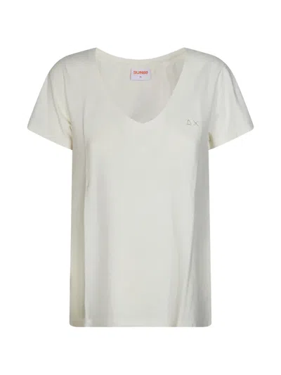Sun 68 V-neck Logo-embroidered T-shirt In Multi