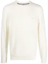 Sun 68 Crew-neck Ribbed-knit Jumper In White