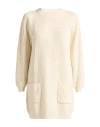 Sun 68 Woman Mini Dress Cream Size M Merino Wool, Viscose, Polyamide, Elastane