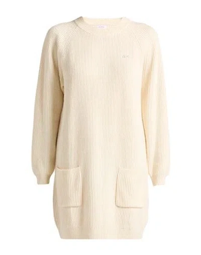 Sun 68 Woman Mini Dress Cream Size M Merino Wool, Viscose, Polyamide, Elastane