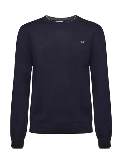 Sun 68 Wool And Cotton Sweater In Blue