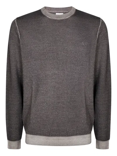 Sun 68 Wool Crew Neck Sweater In Gray