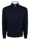 Sun 68 Zip-up Cardigan In Blue
