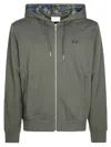 Sun 68 Zip-up Hoodie With Contrasting Fabric In Gray