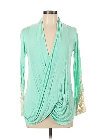 Pre-owned Sun & Moon Long Sleeve Blouse In Blue