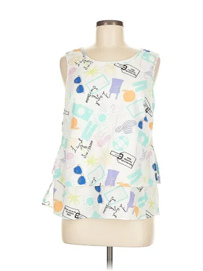 Pre-owned Sun Bay Sleeveless Blouse In White