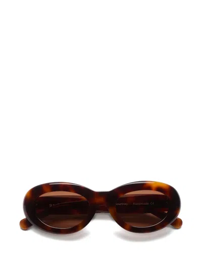 Sun Buddies Courtney Oval-frame Sunglasses In Brown