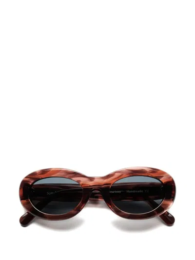 Sun Buddies Courtney Oval-frame Sunglasses In Brown