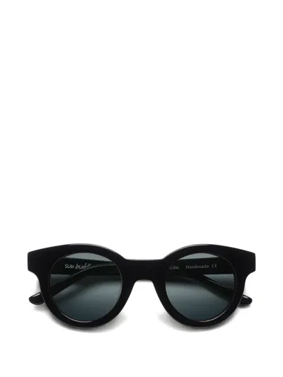 Sun Buddies Edie Round-frame Sunglasses In Black
