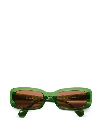 Sun Buddies Junior Jr Rectangle-frame Sunglasses In Green