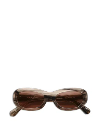 Sun Buddies Miuccia Round-frame Sunglasses In Brown