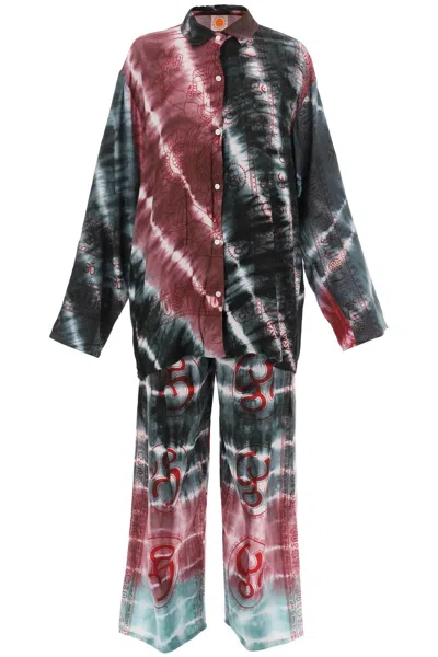 Sun Chasers 'mantra' Cotton Shirt And Pants Set In 绿色的