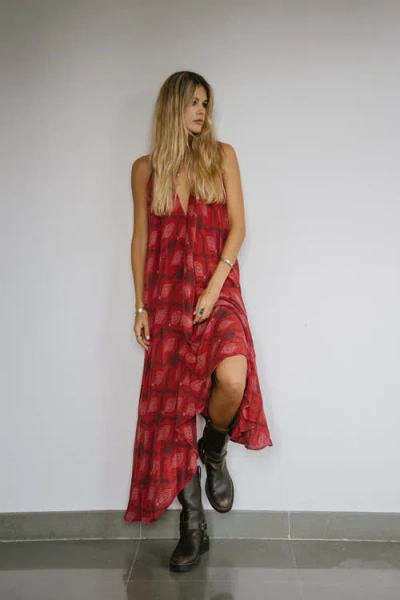 Sun Child Classic Silk Dress Firecracker In Multi