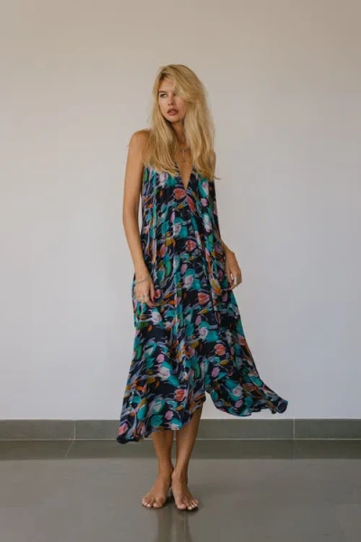 Sun Child Classic Silk Dress Gerber In Multi