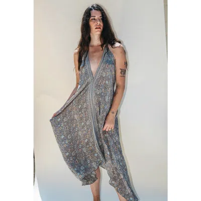 Sun Child Classic Silk Dress Ivy In Gray