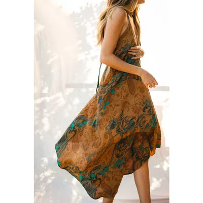 Sun Child Classic Silk Dress Maeve In Brown