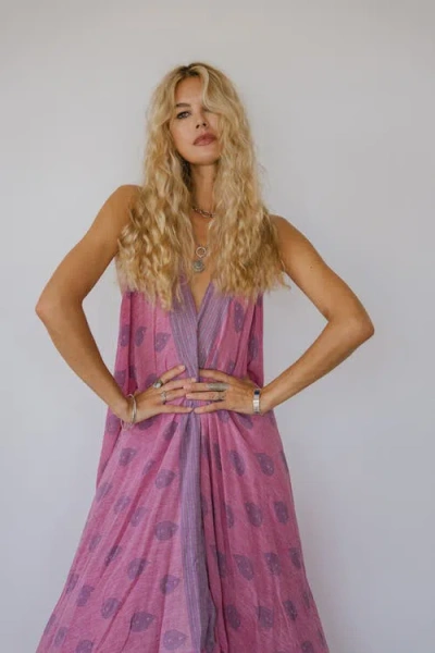 Sun Child Classic Silk Dress Nobu In Pink