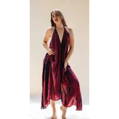 Sun Child Classic Silk Dress Ross In Maroon