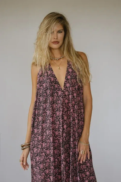 Sun Child Classic Silk Dress Sunset Blvd In Brown