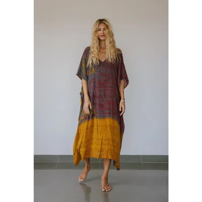 Sun Child Long Caftan Astoria In Multi