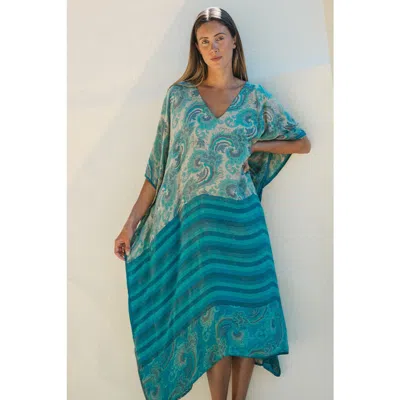 Sun Child Long Caftan Dume In Blue