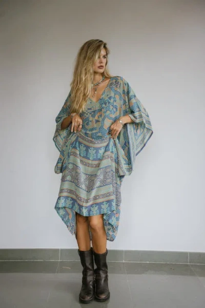 Sun Child Long Caftan Marley In Blue