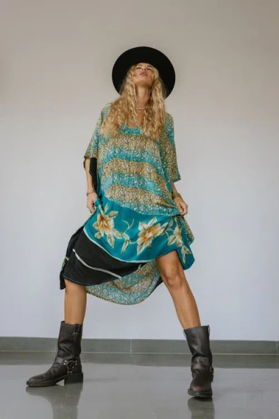 Sun Child Long Caftan Taylor In Blue