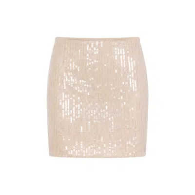 Sun Culture Gold Salty Mini Skort In Nude