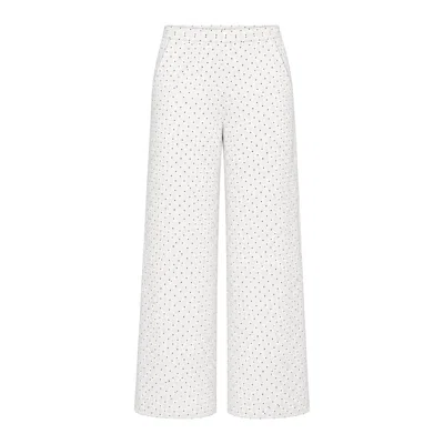 Sun Culture Kay Trousers In White Polka