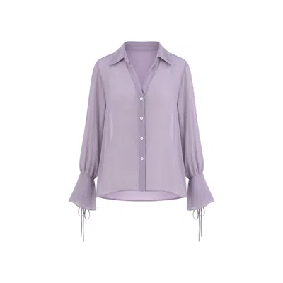 Sun Culture Purple Katnees Sheer Shirt In Lilac