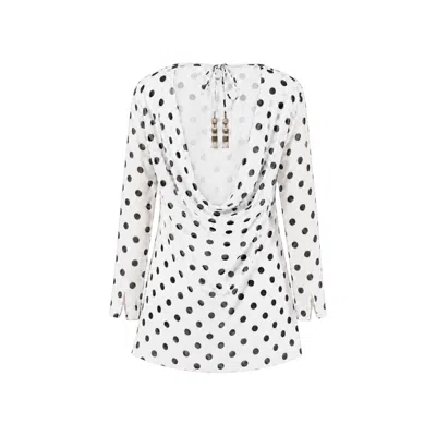 Sun Culture Women's Pool Side Mini Dress In White Polka