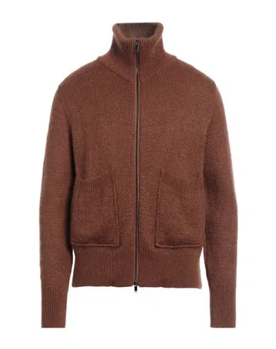 Sun House Man Cardigan Brown Size 42 Acrylic, Merino Wool, Polyamide