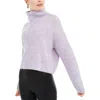 Sun + Moon Womens Box Ribbed Turtleneck Sweater In Purple