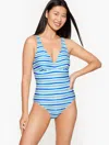 Sun Ocean Sand Misses -  Piqué Scallop One-piece Swimsuit - Low Tide - 12 Talbots