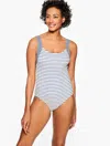 Sun Ocean Sand Misses -  Scoop Neck One Piece - Classic Stripe - Ink - 12 Talbots In Ink