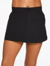 Sun Ocean Sand Misses -  Woven Swim Skort - Black - 16 Talbots