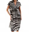 Sun Of A Beach Athens Tiles Kaftan Dress In Black/white In Multi
