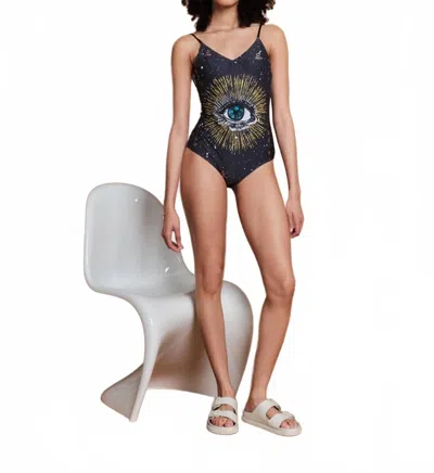 Sun Of A Beach Cosmos Eye Swimsuit In Black