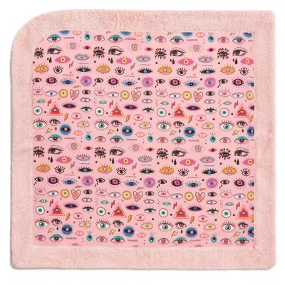 Sun Of A Beach Girl's Baby Towel In Electric Eyes/ Pink