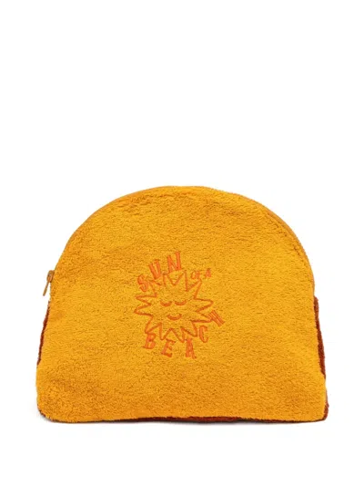 Sun Of A Beach Kids' Luna Embroidered Terry-cloth Pouch In Yellow