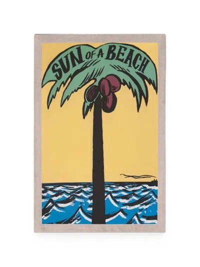 Sun Of A Beach Sun Of A Palm Palm-tree Print Beach Towel In Yellow
