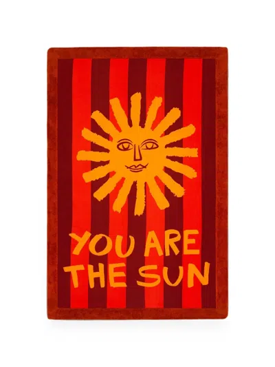 Sun Of A Beach You Are The Sun Coppertone Signature Striped Beach Towel In Orange