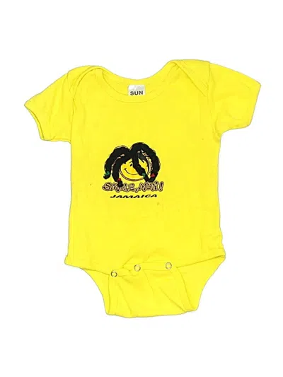 Pre-owned Sun Kids' Short Sleeve Onesie In Yellow