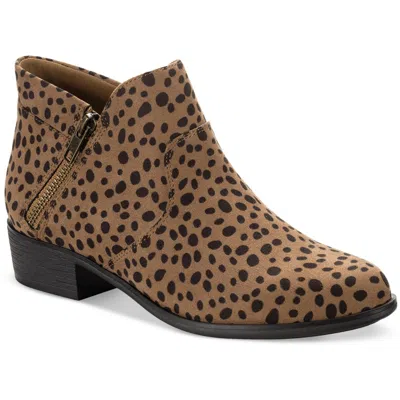 Sun + Stone Adelinee Womens Padded Insole Almond Toe Ankle Boots In Cheetah Micro